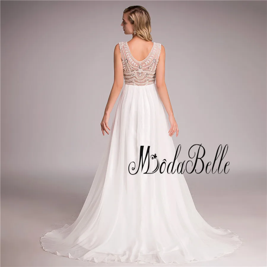 Modabelle 2018 пляжное богемное свадебное платье бохо шифоновое ТРАПЕЦИЕВИДНОЕ