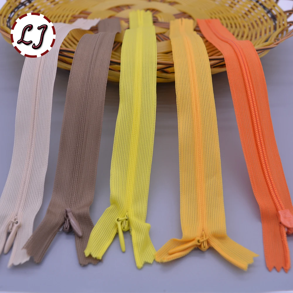 Высокое качество 6 шт./лот красочная невидимая молния 25 см задняя подушка юбка скрытая 3 # нейлоновая для