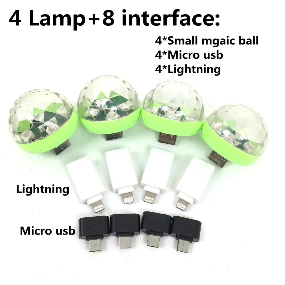 4 шт. мини USB диско-освещение светодиодные лампы для вечеринок портативный