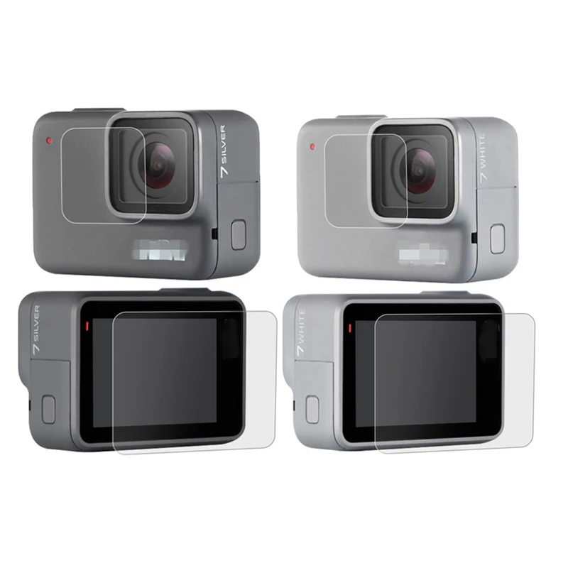 HD объектив + ЖК-дисплей Защитная пленка для GoPro Hero 7 белая и серебристая Камера
