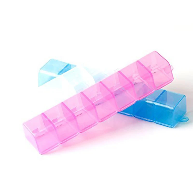 7 дней в неделю пластиковая пустая коробка для хранения ногтей инструменты из