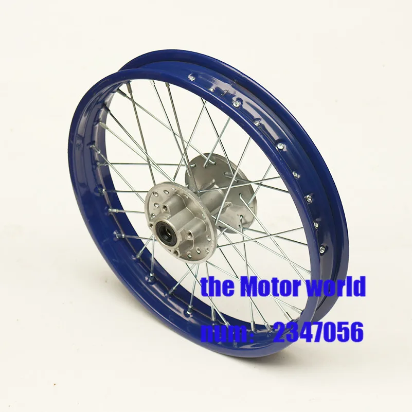 blue behind 12mm 12 inch Rear 1.85-12 Alloy Wheel Rim with CNC Hub For KAYO HR-160cc TY150CC Dirt Pit bike wheel - Цвет: blue behind