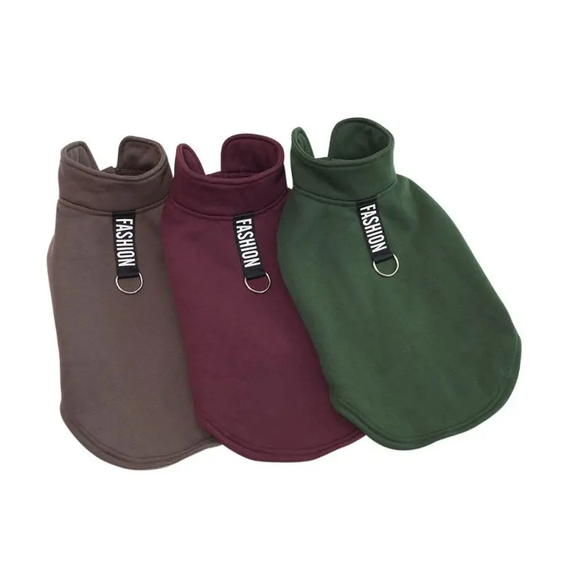 Зимняя флисовая Одежда для питомцев одежда щенков однотонное пальто