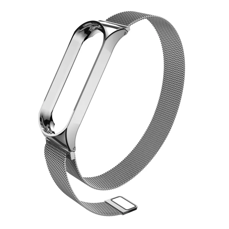Ремешок металлический для Mi Band 4 сменный Браслет из нержавеющей стали с магнитной