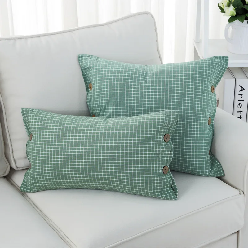 Японский свежий стиль Полосатый плед декоративный хлопковый льняной