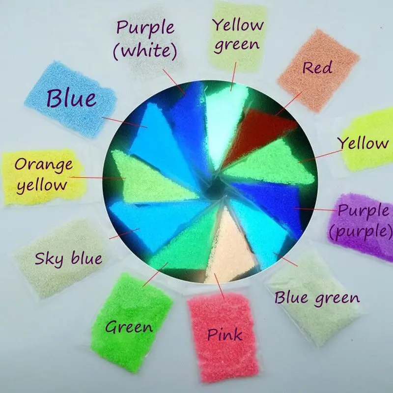 Суперъяркая флуоресцентная пудра 100 г для творчества яркий песок ногтевого