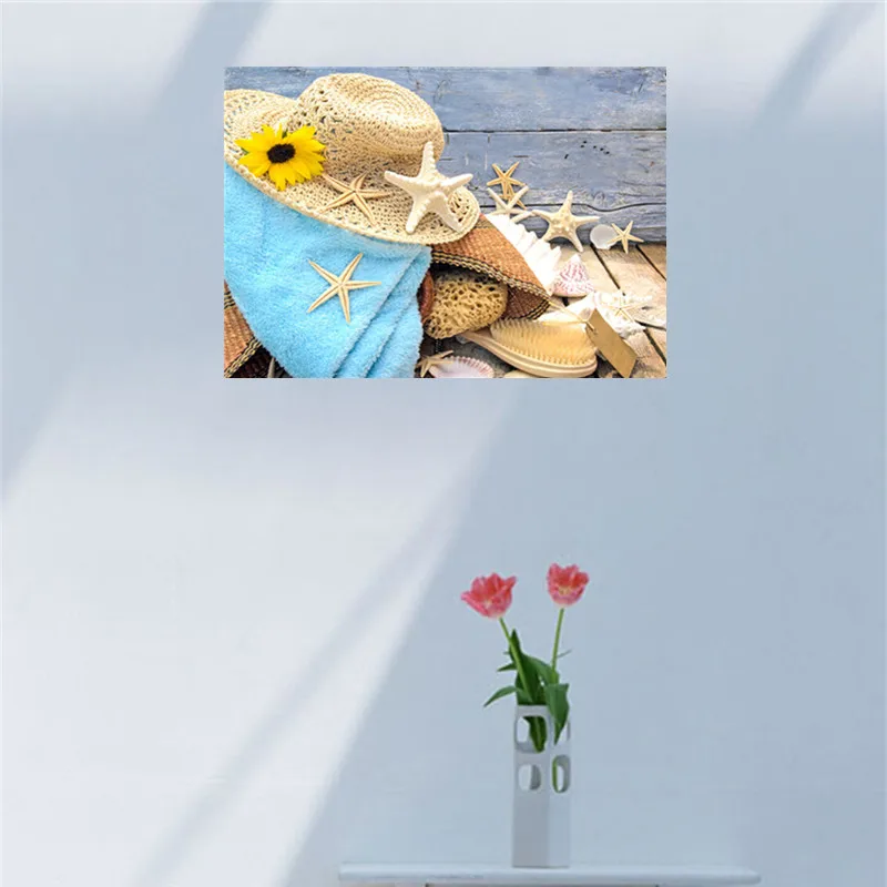 Diamond painted cross stitch / full round diamond embroidery beach landscape mosaic stickers home decoration | Дом и сад