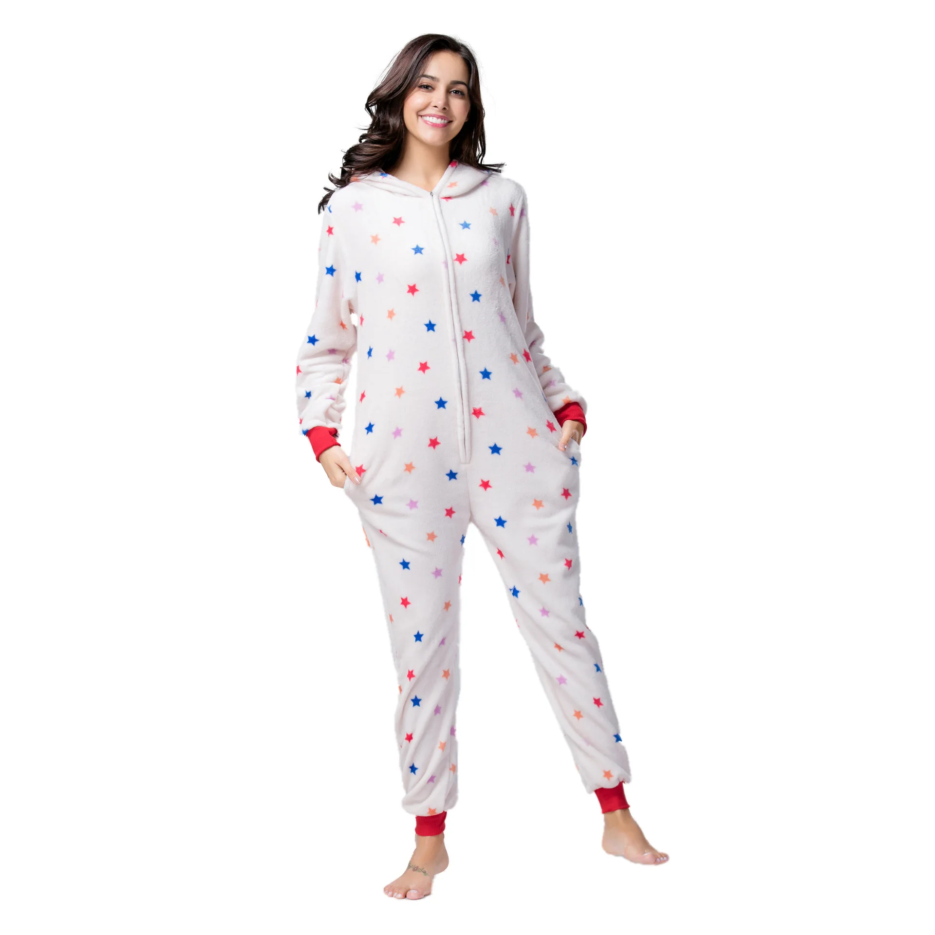 

Kigurumi Onesies costumes Cosplay Cartoon white Animal Five-pointed star unicorn zipper Pajamas Costumes Sleepwear halloween