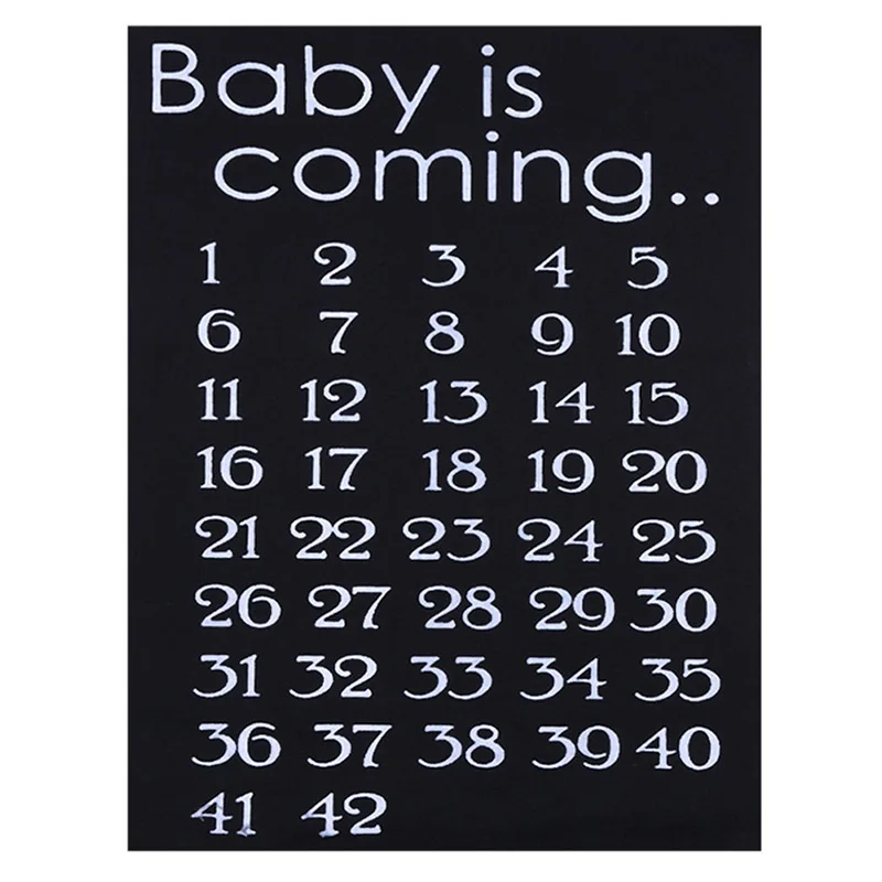 Baby Is Coming, Футболка для беременных, топы, заплатки, одежда для мамы, женская одежда с календарем и обратным отсчетом, нашивки для беременных - Цвет: BK