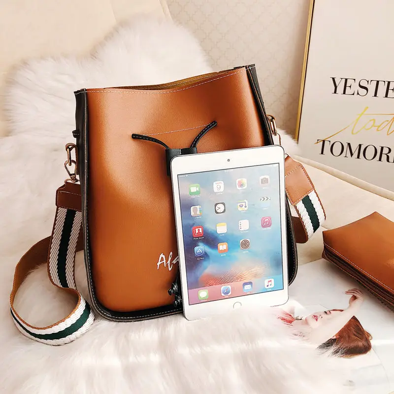 Мода ведро для женщин Сумка на шнурке высокого качества сумка через плечо