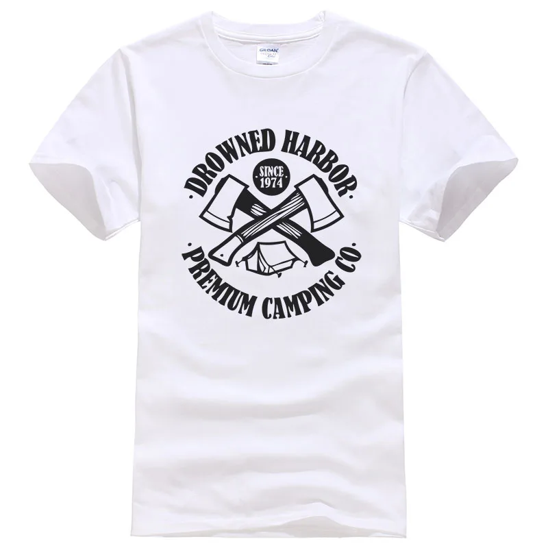 Drowned harbor premium co Letter axe Printed Hatchet t shirt Men Women Cotton tops Cool tees Casual T-shirt #136 | Мужская одежда