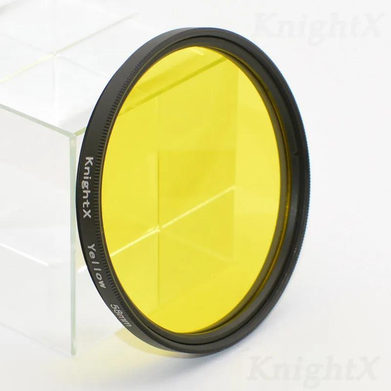 Yellow Цветной фильтр KnightX nd для sony nikon canon camaras filtros fujifilm lens obiettivi d700 alpha d3400 eos 500d светильник 52 мм 58 мм - Цвет: Yellow