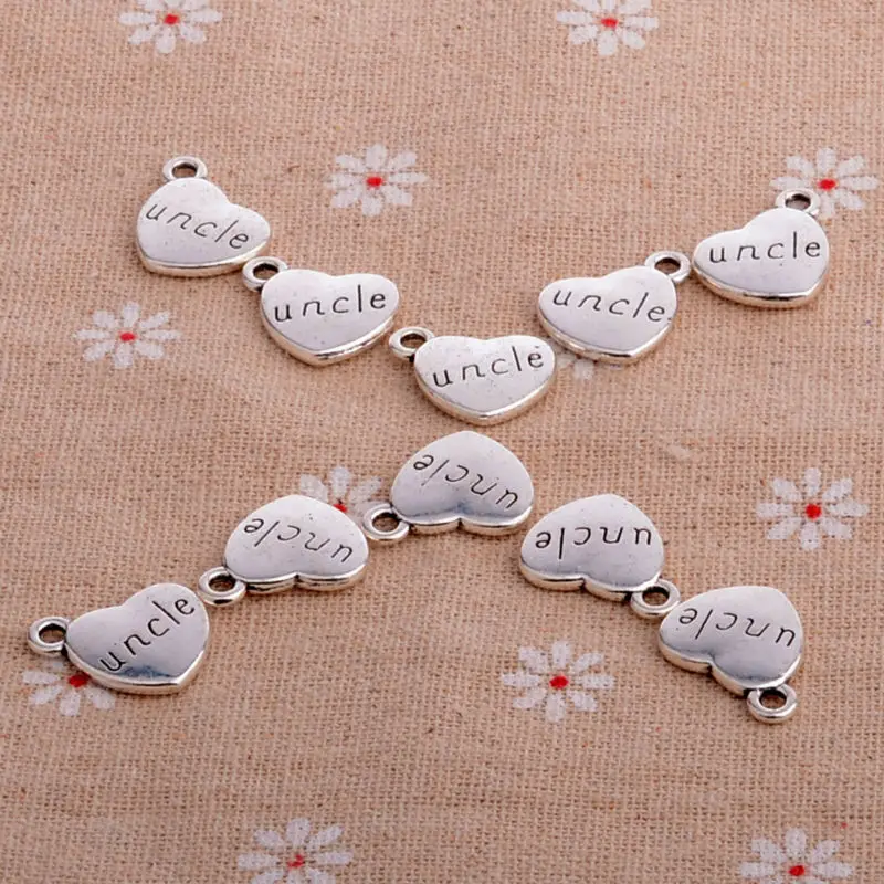 10 шт./лот подвеска с подвеской в виде сердца посеребренное украшение подарок на