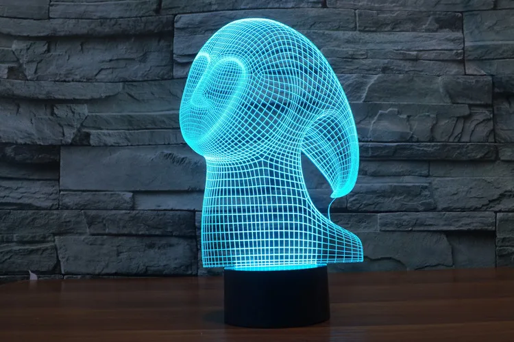 Призрак 3D USB Led ночник 7 цветов меняющая Рождественское настроение лампа