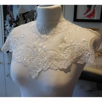 white embroidered fabric clothing applique lace neckline collar diy wedding dresses accessory sewing craft scrapbooking