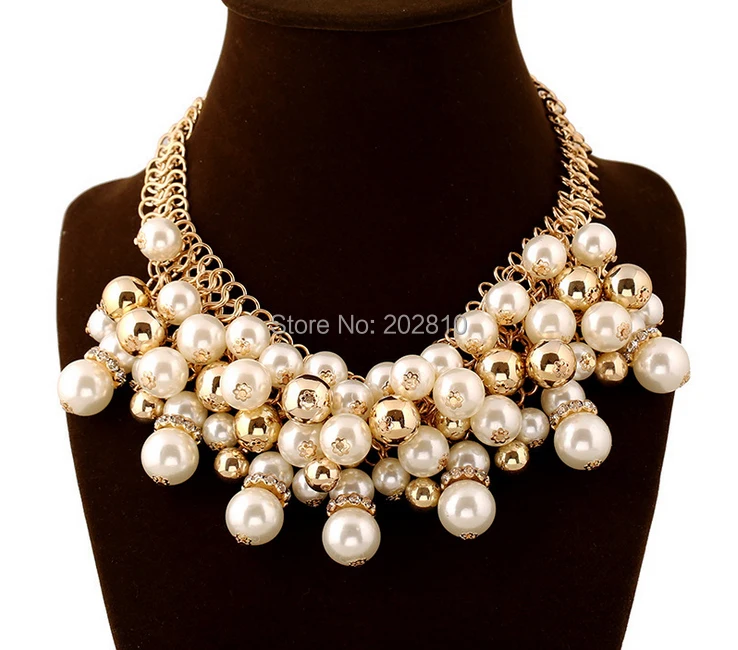 Новая модель 2020 большая и крупная цепочка жемчужное ожерелье золотого цвета