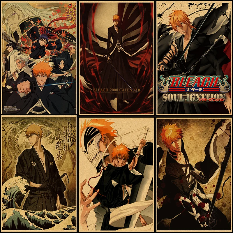 Отбеливатель Kurosaki ichigo Kuchiki рукания Наклейка на стену искусственное японское