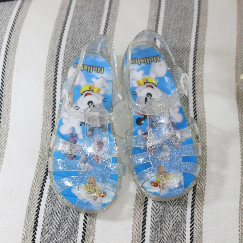Детские сандалии для девочек летняя пластиковая сандалия с блестками прозрачные