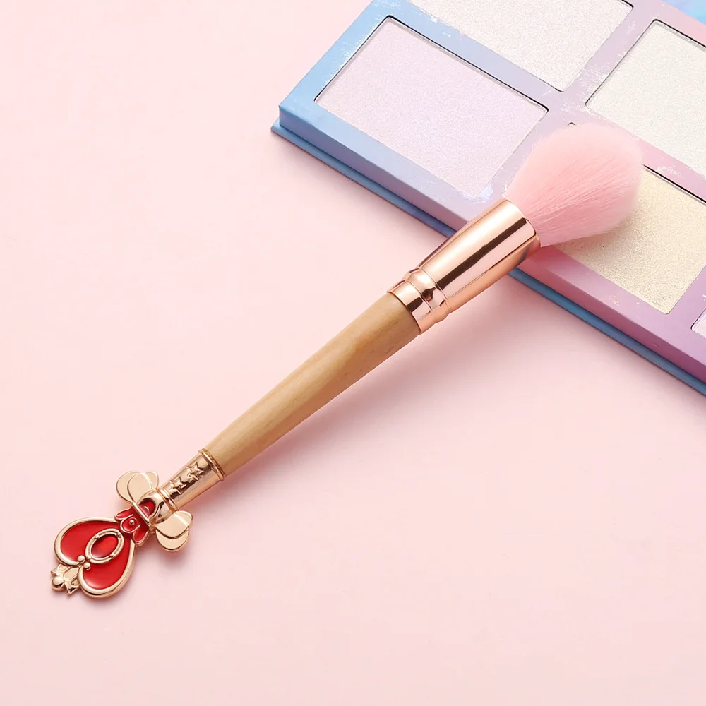 Бамбуковая ручка для макияжа Sailor Moon/Cardcaptor Sakura кисти металлическая розовая мягкая