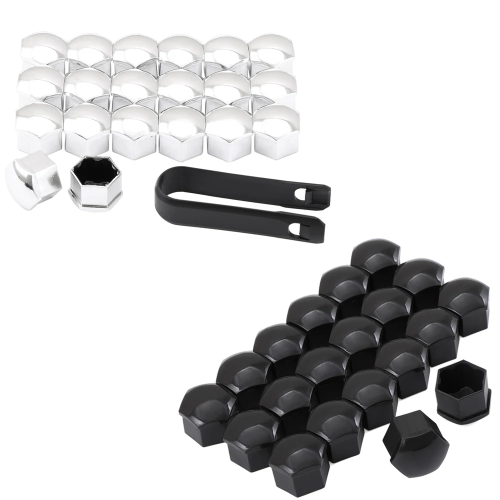 Набор из 20 универсальных гаек для автомобильных колес 17 мм Хромированного