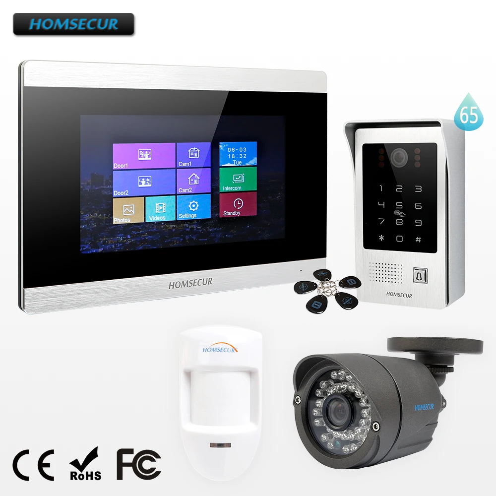 HOMSECUR 7 &quotПроводной Видеодомофон Безопасности + RFID Доступ для Дома/Квартиры BC091 BM715