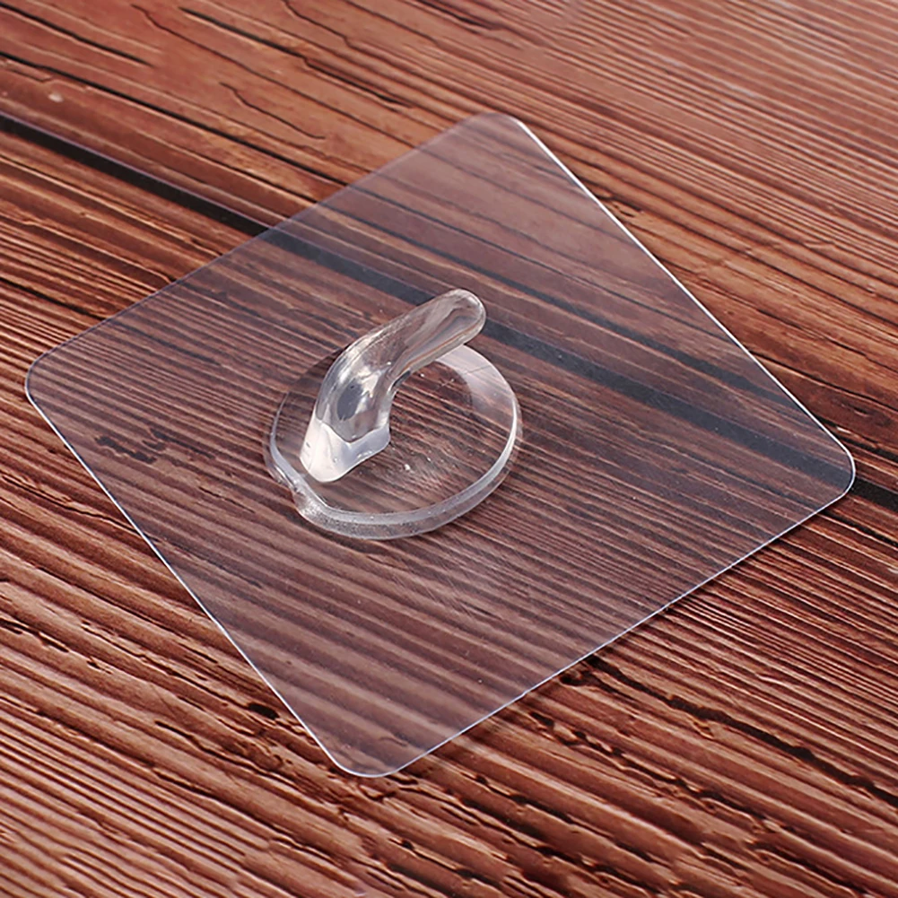 

10Pcs Max 15KG Transparent Seamless Adhesive Strong Sticking Wall Hanger Hook
