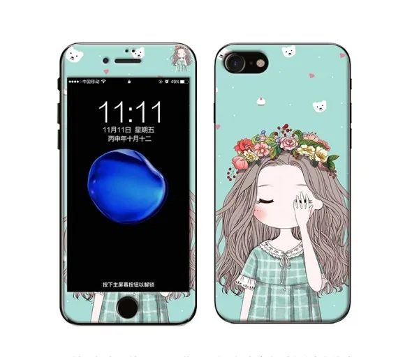 Защитный чехол для экрана для iPhone 5S, 6, 6 S, 7, 7, 8 Plus, переднее закаленное стекло, мембрана и задняя часть из ТПУ, цветной рисунок, чехол - Цвет: pattern 8