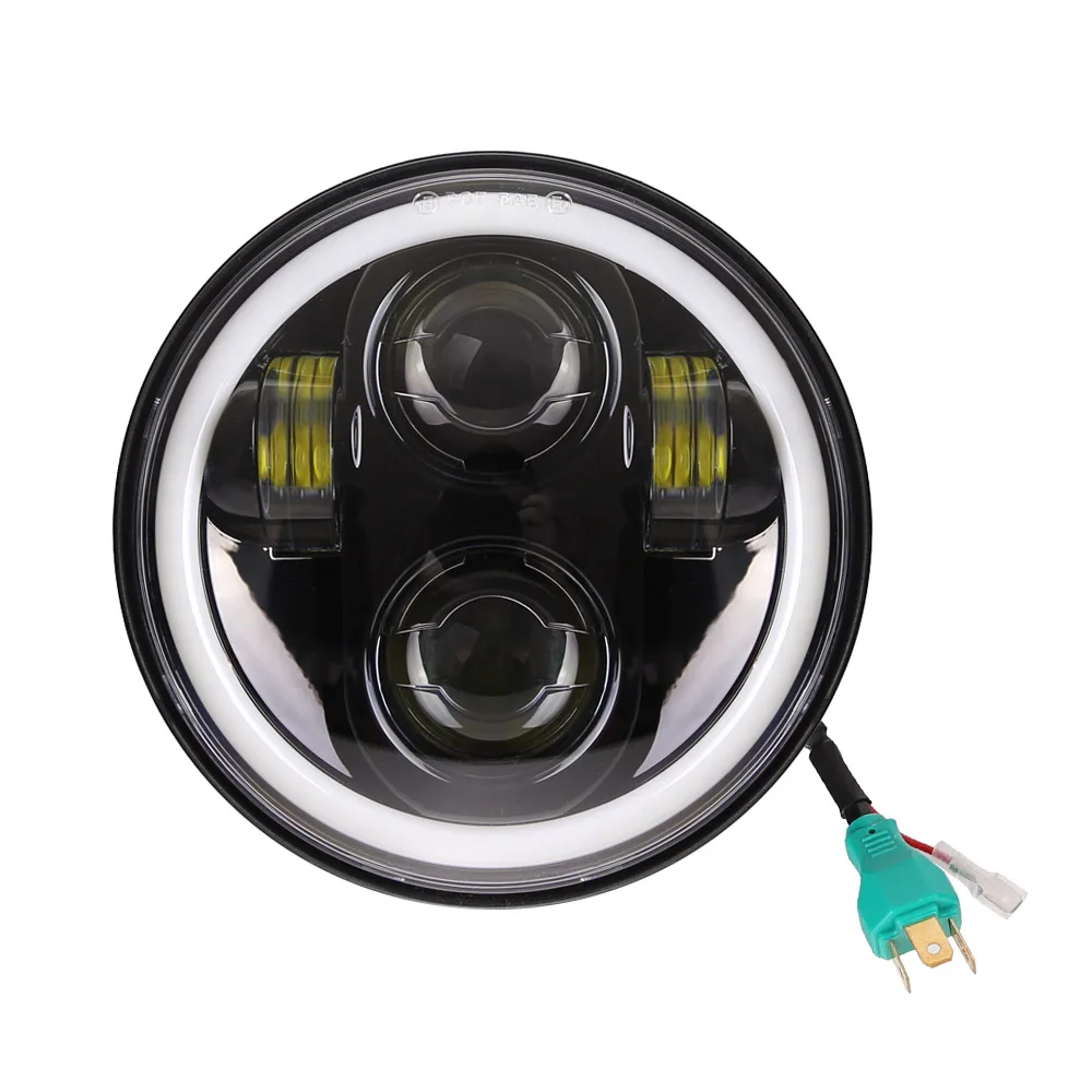 5 75 дюймовый светодиодный налобный фонарь с кольцом Ореола Белый DRL Angel eye для 883 iron