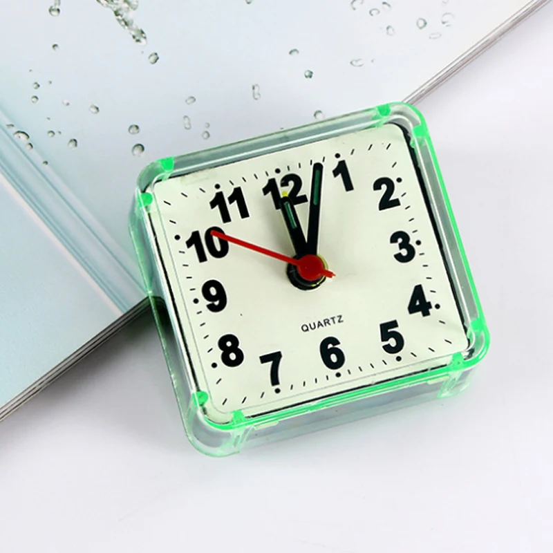 1 шт. квадратная маленькая кровать будильник прозрачный корпус Компактный