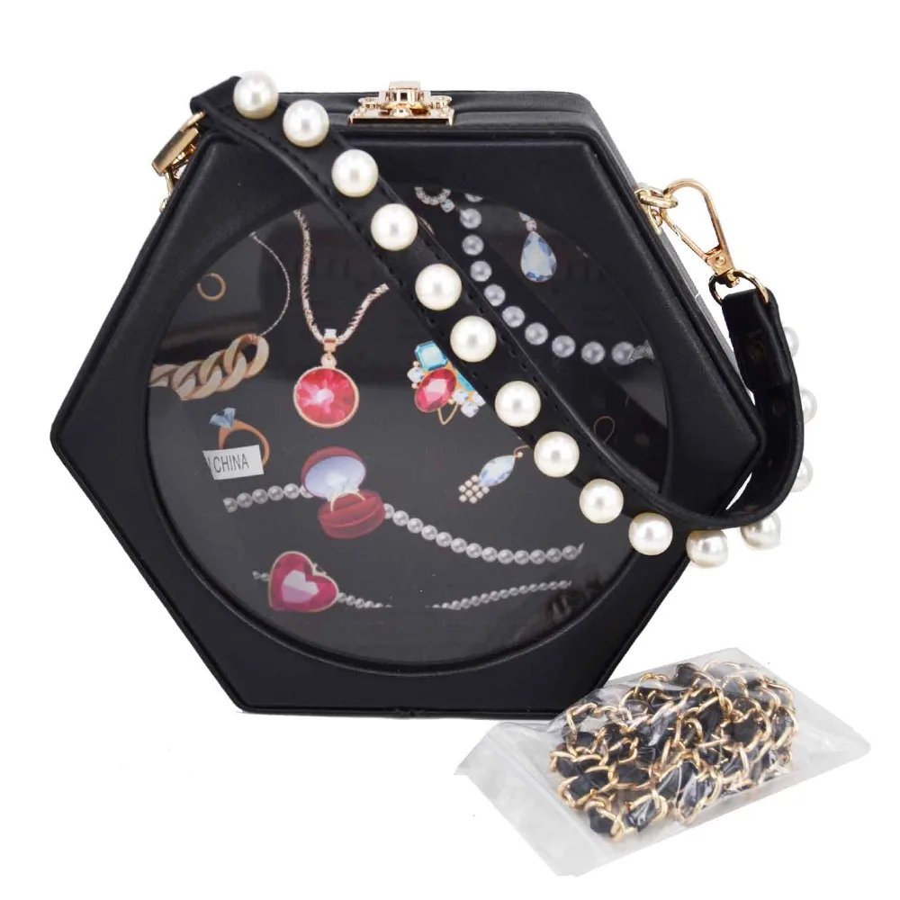 Модная коробка прозрачные сумки на плечо для женщин белые черные красные твердые