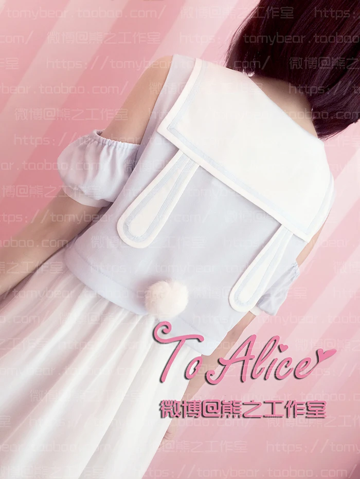 Невероятно милые домашние тапочки с кроличьими ушками матросским воротником