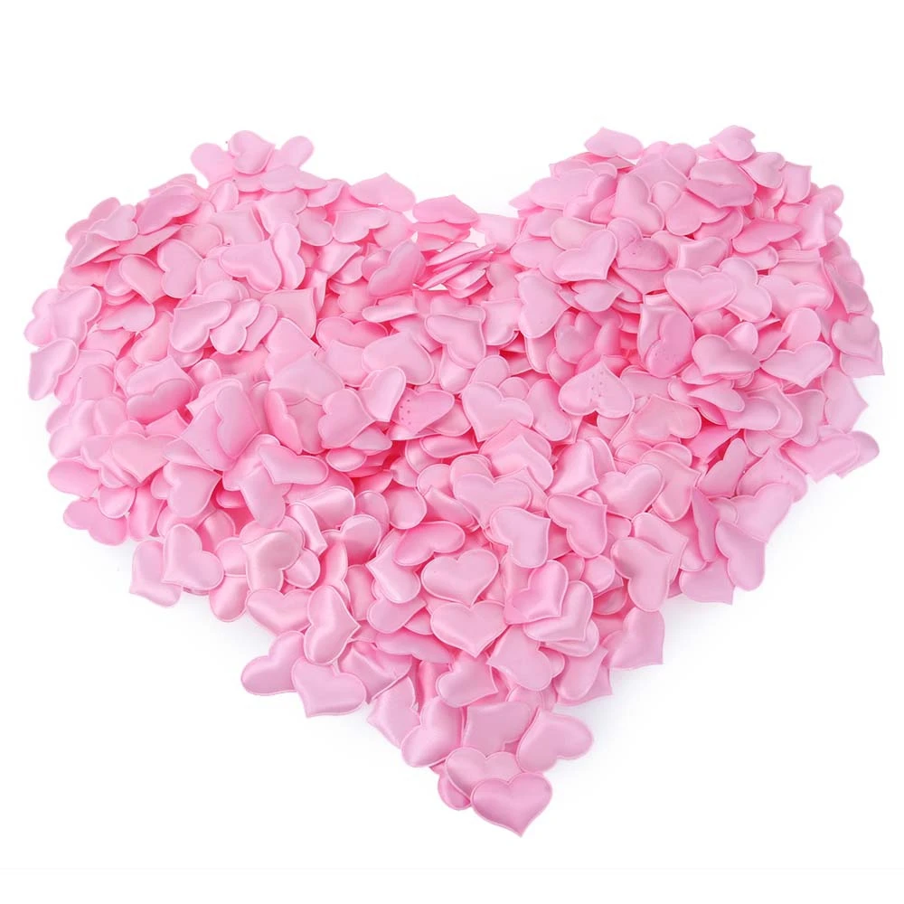1000 шт Красочная искусственная ткань мягкая аппликация в виде сердца для