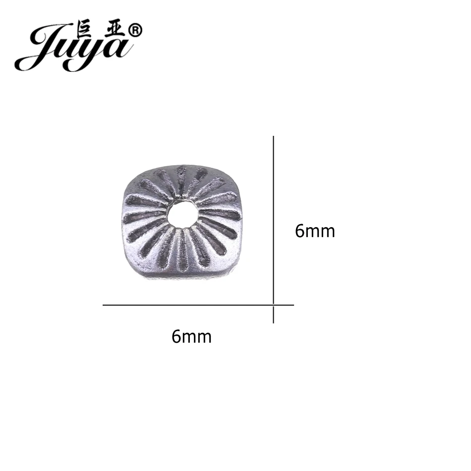 JUYA оптовая продажа Квадратные бусины крышка для женщин ювелирное изделие 6 мм 100