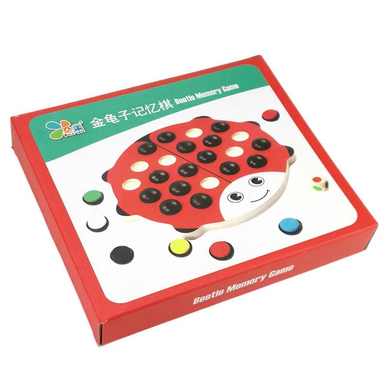 

New Beetle Memory Color Board Games Dice Montessori Toys for Children Education Boys Kids Favor Puzzle Wooden Toys Brain Gift