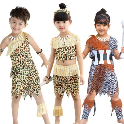 Детские костюмы на Хэллоуин дикая одежда с бахромой сахарная индийский костюм