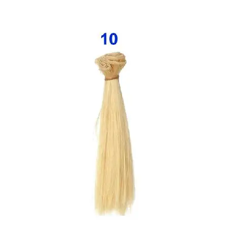color 10 Заводское предложение 5 см 15 см 25 см черный блонд коричневый хаки белый серый цвет короткие прямые для куклы парик для BJD Diy ткань Художественная кукла волосы - Цвет: color 10