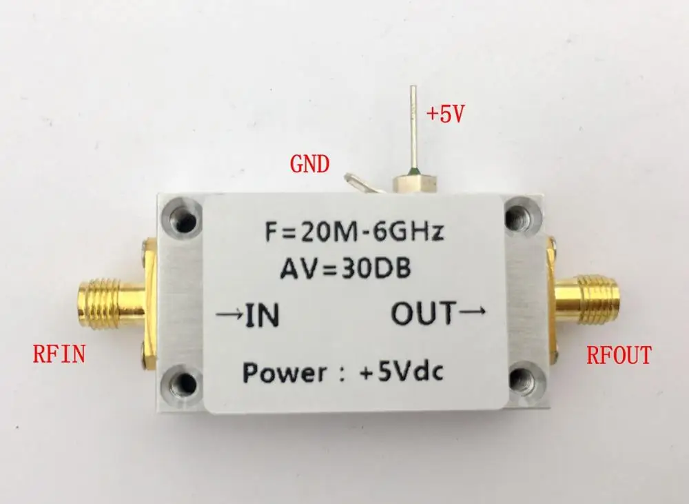 LNA 20 МГц до 6 ГГц 30 дБ низкий уровень шума усилитель RF для HF VHF/UHF антенна fm