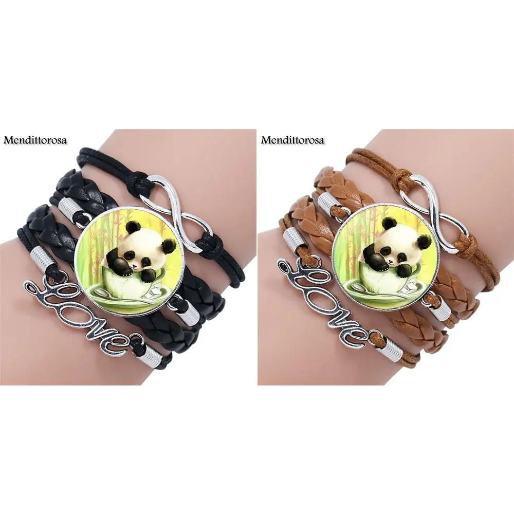 Mendittorosa гигантская панда Медведь винтажный Модный стеклянный Многослойный