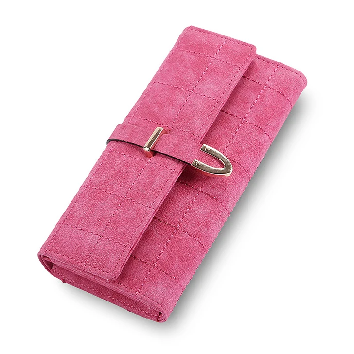 Модные женские кошельки длинные сумочки в клетку с застежкой Женский кошелек для