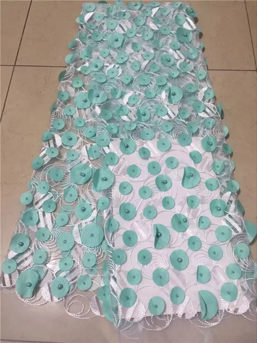 Free shipping cheap burgundy wedding nigerian lace fabrics high quality african tulle net with 3D circle beads green white | Дом и сад