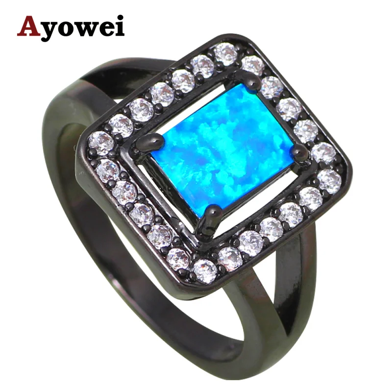 Женские кольца с фианитом в черную пятницу модные серебряные голубым огненным