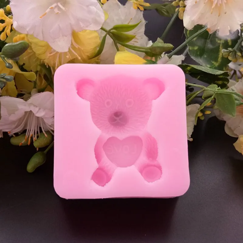 3D милый мультфильм в форме плюшевого мишки силиконовые помадные формы для торта