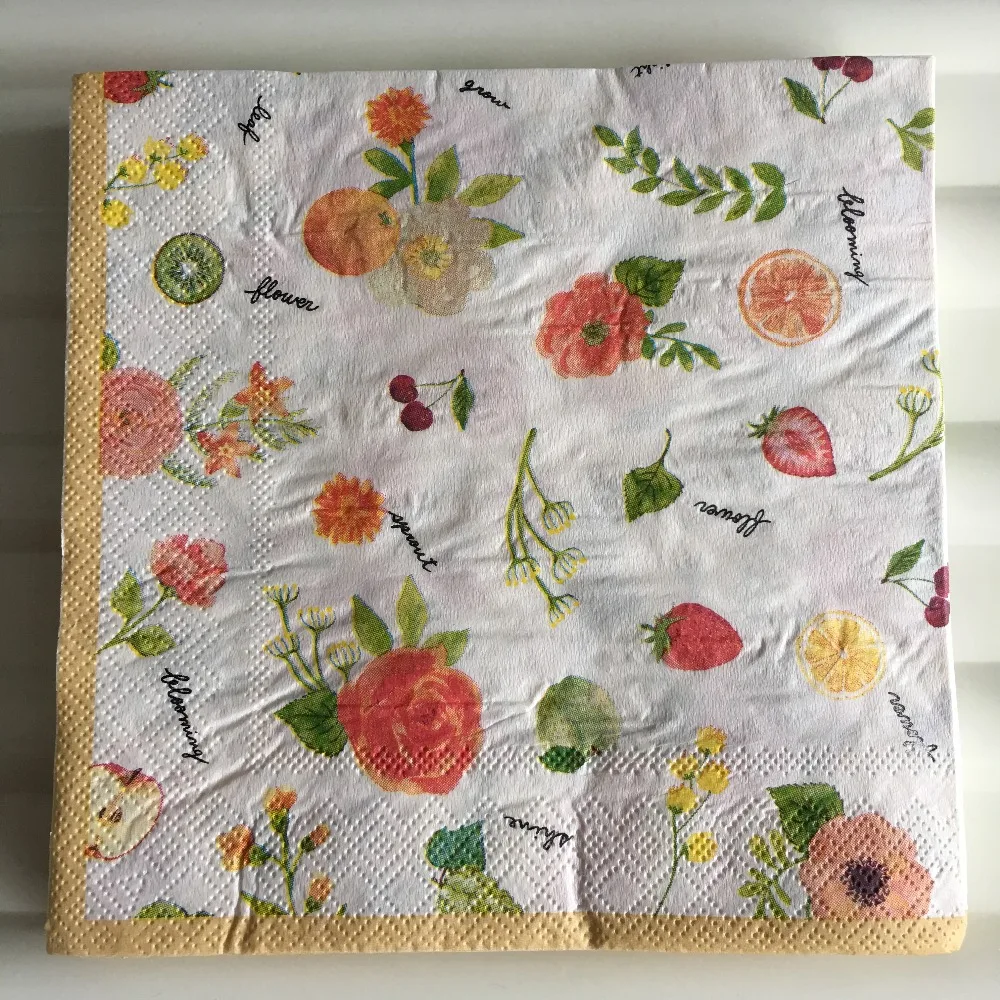 Декоративные бумажные салфетки для свадебной вечеринки Элегантные с принтом