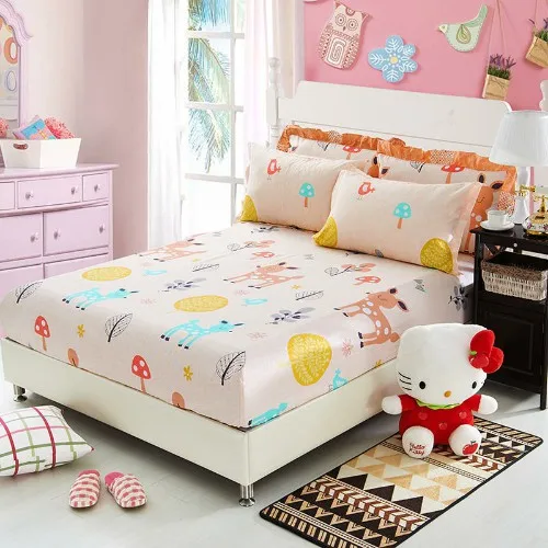 fitted sheet 11 Яркий наматрасник хлопковая наволочка простыня шлифовальная ткань с Эластичная лента пыли 90/120/140/150/160/180*200 - Цвет: fitted sheet 11