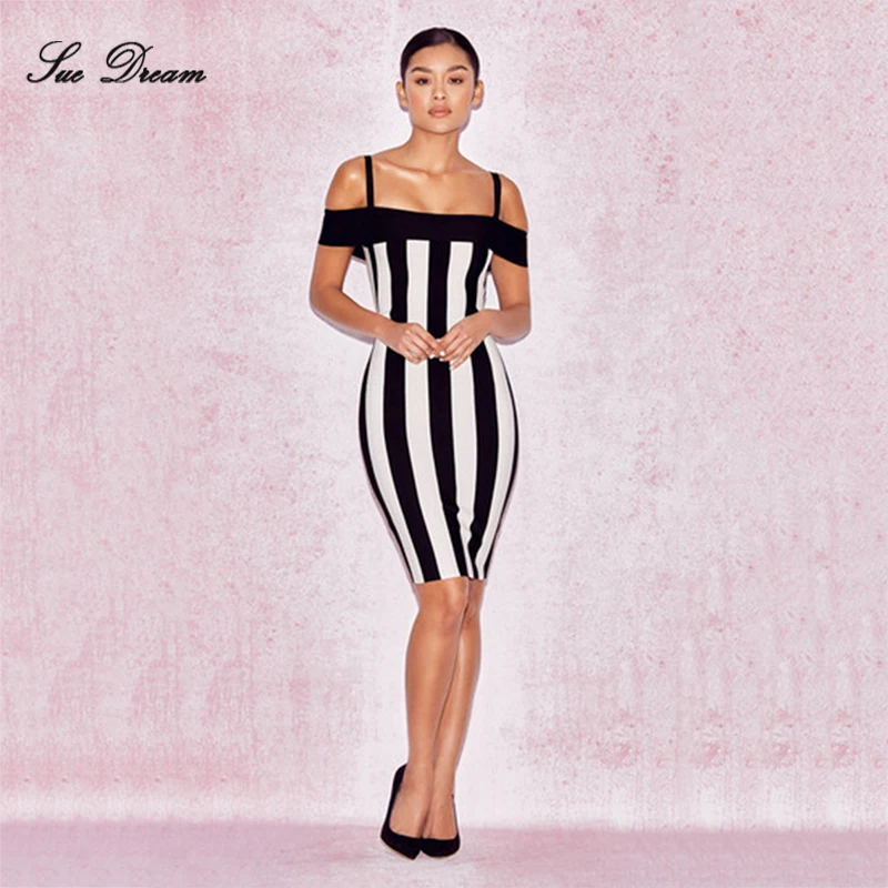 Новинка 2017 летнее платье для женщин элегантные Для черно белое Полосатое с