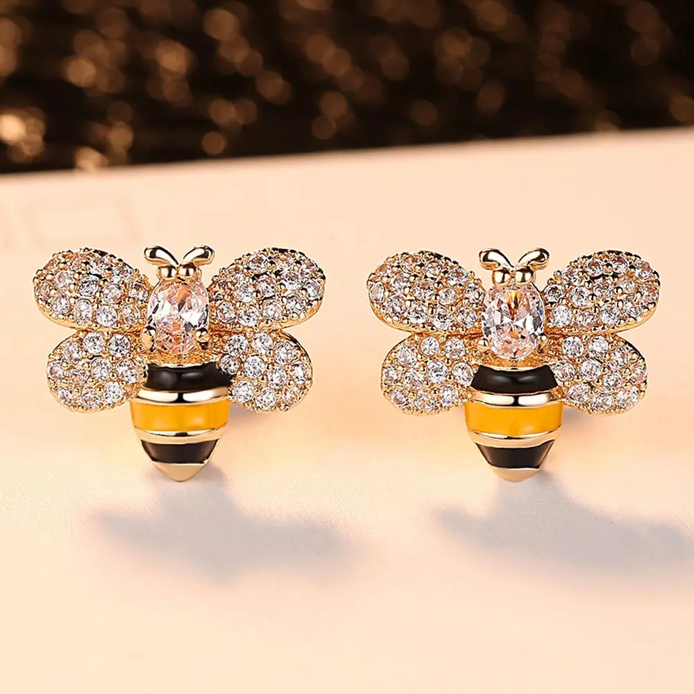 2018 новый дизайн милые животные пчела свадебные серьги гвоздики для женщин