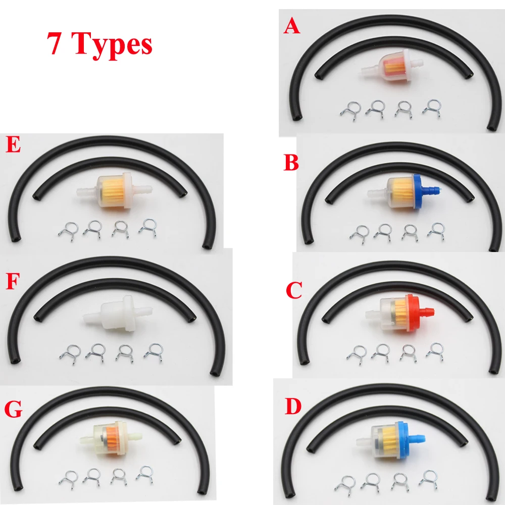 Универсальный Встроенный бензиновый топливный фильтр и 4 зажима с шлангом для