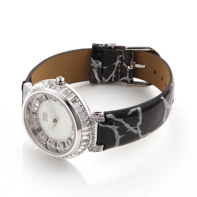 Женские часы модные новые женские со стразами и бриллиантами с кожаным ремешком