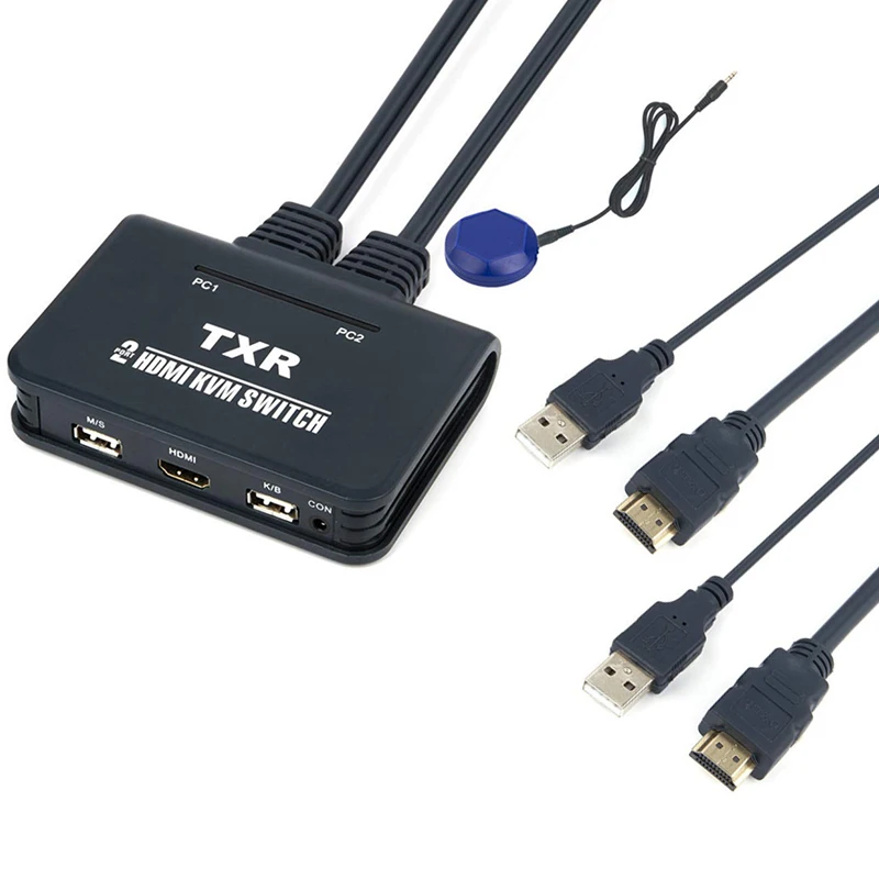 

Ingelon HDMI KVM Switch Switcher With Cable 2 Port USB for Monitor Keyboard Mouse desktop controller for Notebook TV Projector