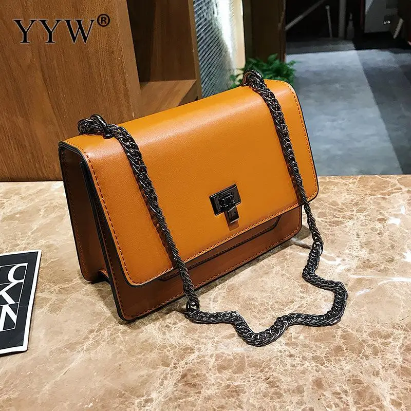 YYW дешевая цена, винтажная женская кожаная сумка через плечо, черная сумка на плечо с цепочкой из искусственной кожи, женская маленькая сумка-мессенджер - Цвет: coyote brown